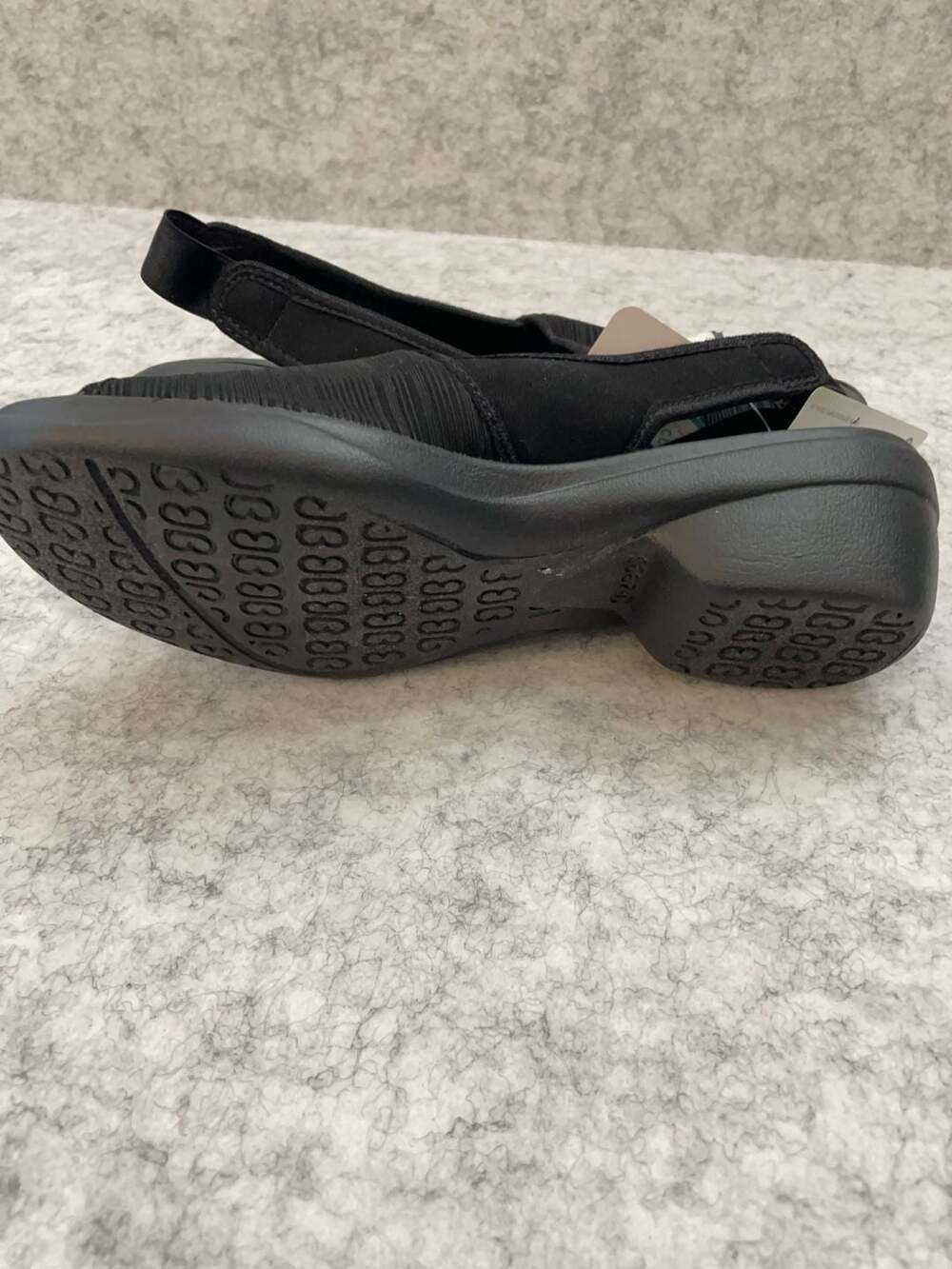 Bzees Mirage Women's Black Peep-Toe Slingback Wedge Sandals new - Picture 6 of 8